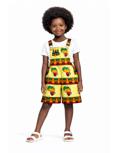 Combinaison Africaine en Wax Fillette