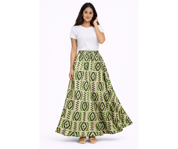 Jupe wax bogolan longue