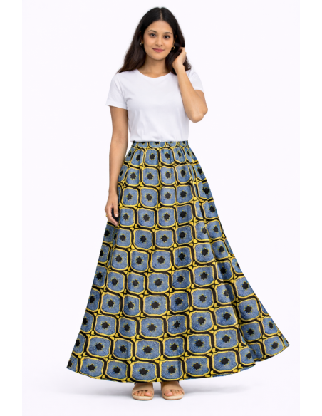 Jupe wax taille haute