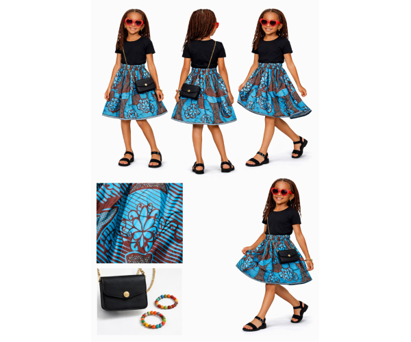 Jupe wax enfant motif