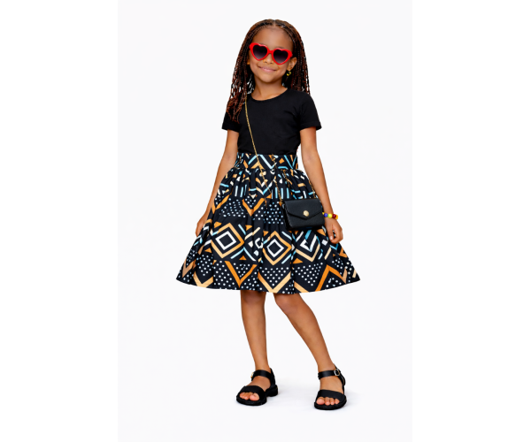 Jupe wax bogolan enfant