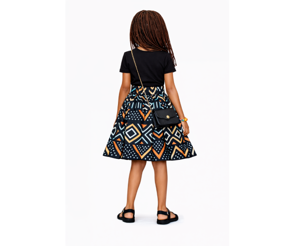 Jupe wax bogolan enfant