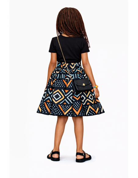 Jupe wax bogolan enfant