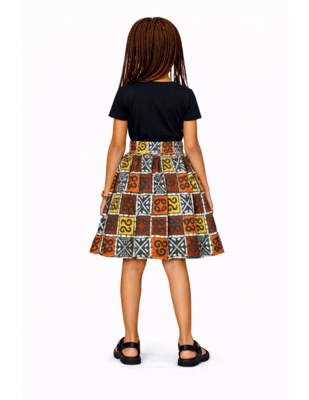 Jupe wax bogolan enfant