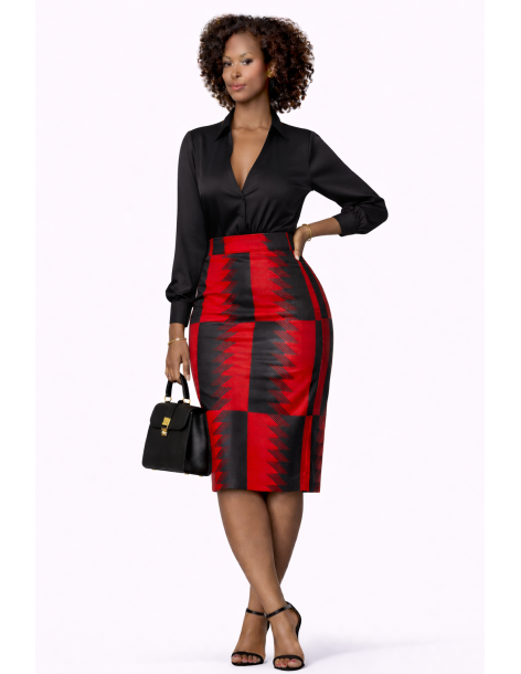 Jupe wax africaine crayon