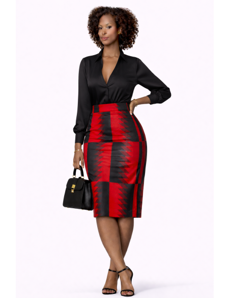 Jupe wax africaine crayon
