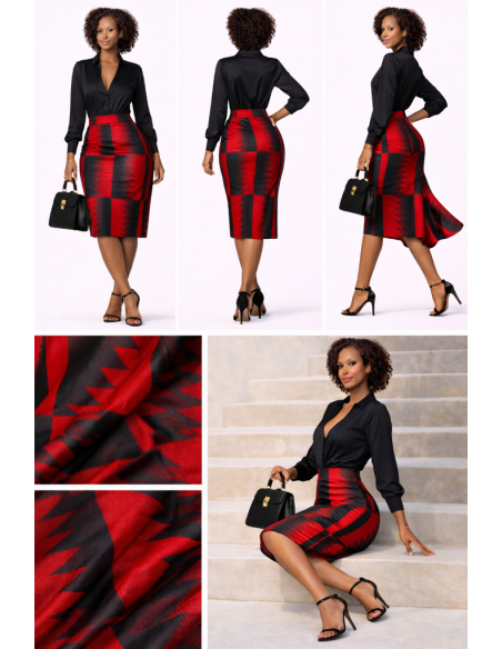 Jupe africaine wax crayon