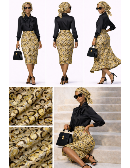 Jupe wax en motif africain