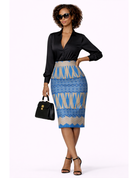 Jupe wax en motif africain