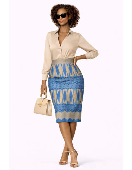 Jupe wax en motif africain