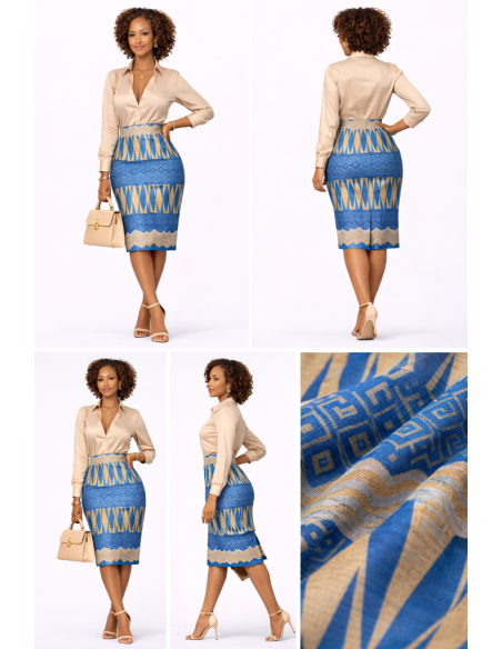 Jupe wax en motif africain