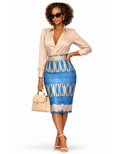 Jupe wax en motif africain