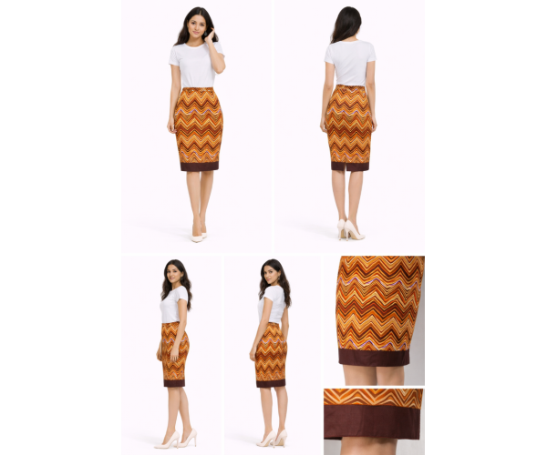 Jupe wax en motif africain