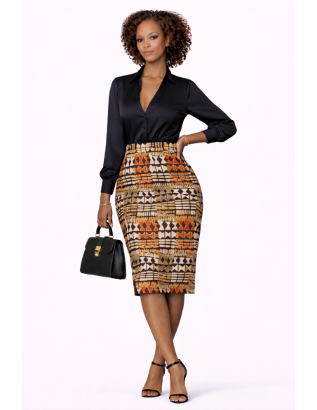 Jupe wax en motif africain