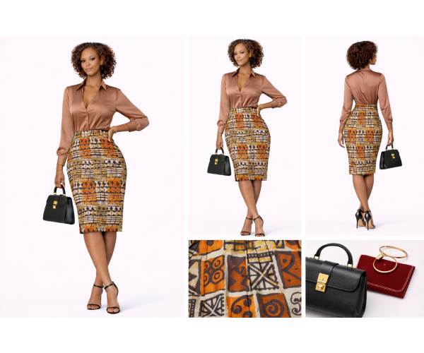 Jupe wax en motif africain