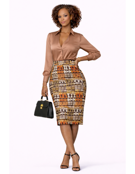 Jupe wax en motif africain