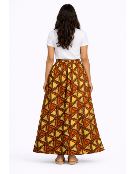 Jupe wax motif africain