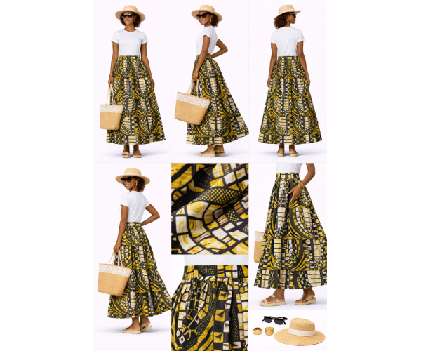 Jupe wax tissu africain