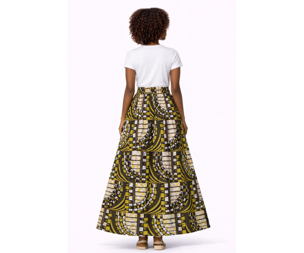 Jupe wax motif africain