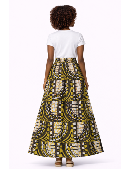 Jupe wax motif africain