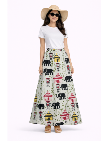 Jupe en tissu africain