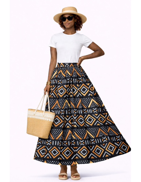 Jupe bogolan motif africain