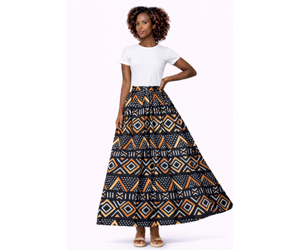 Jupe bogolan motif africain