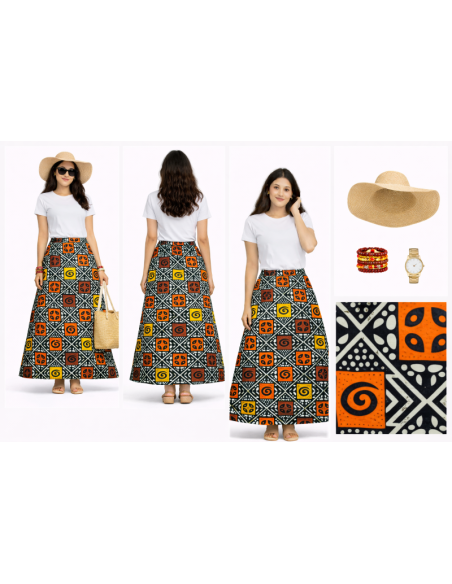 Jupe bogolan tissu africain
