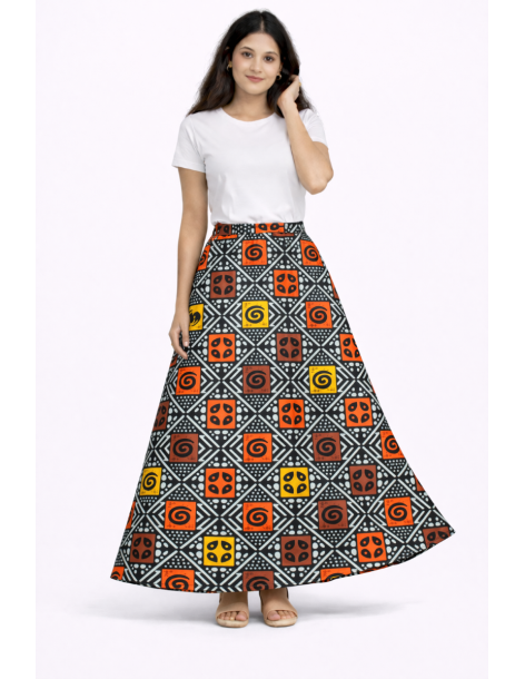Jupe bogolan motif africain