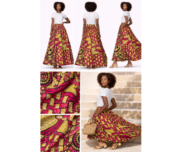 Jupe wax imprimé africain