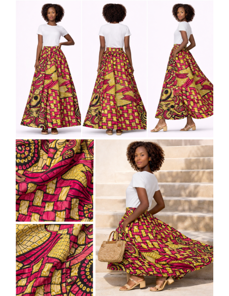 Jupe wax imprimé africain