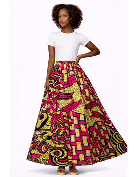 Jupe wax imprimé africain