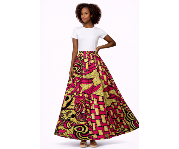 Jupe wax imprimé africain