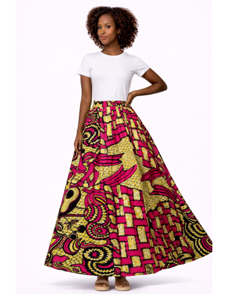 Jupe wax imprimé africain