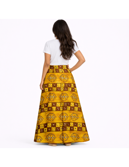 Jupe bogolan taille haute