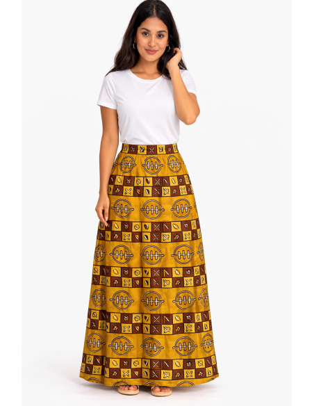 Jupe bogolan taille haute