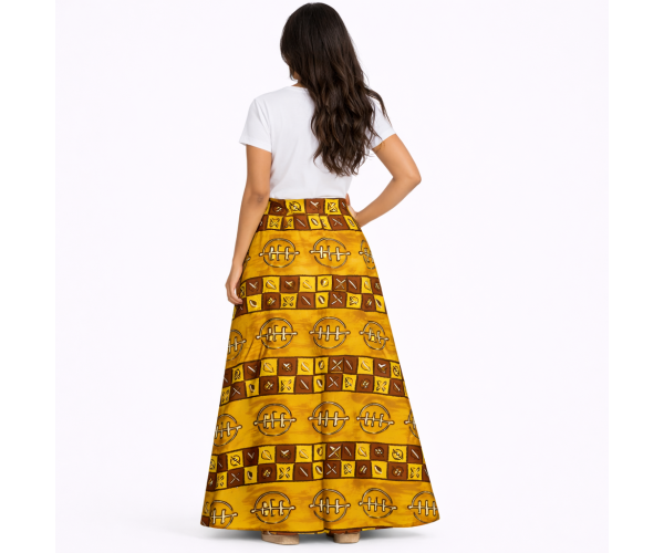 Jupe bogolan taille haute