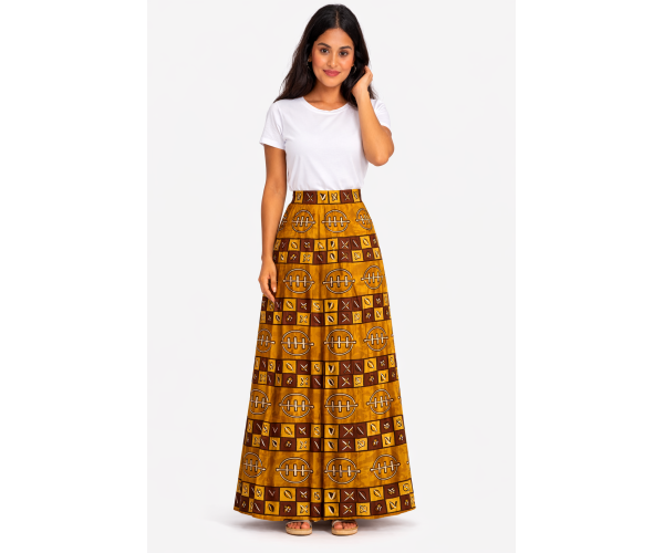 Jupe bogolan taille haute