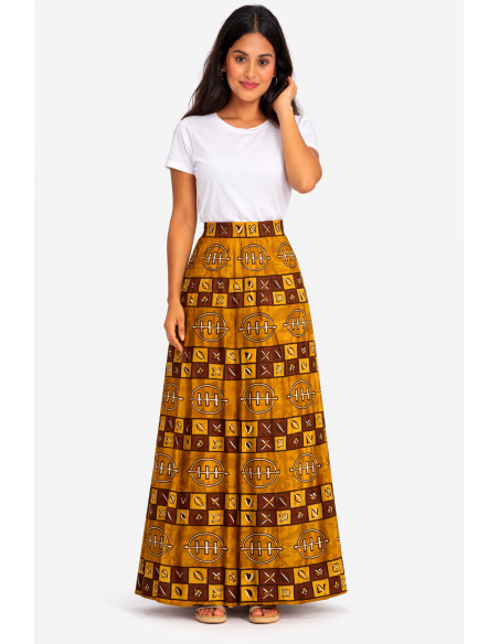 Jupe bogolan taille haute