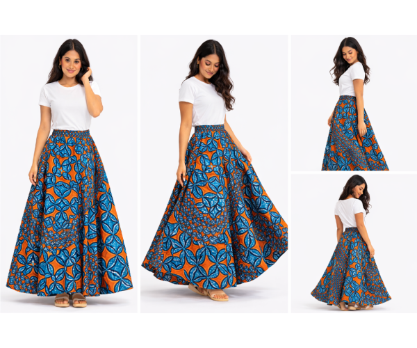 Jupe wax imprmé africain