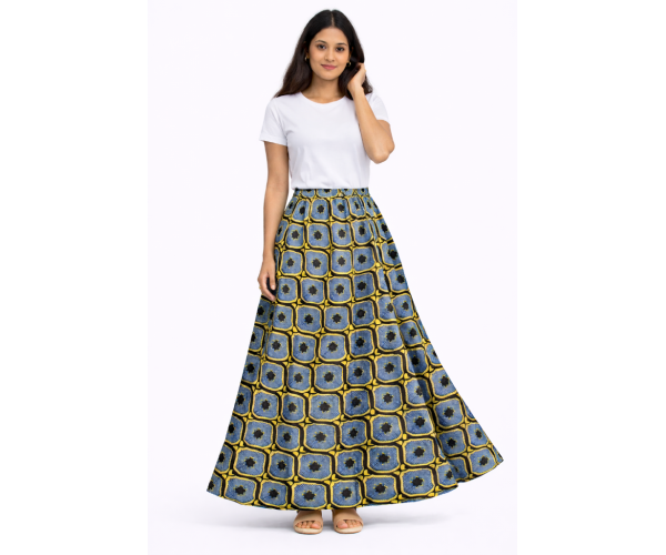 Jupe wax taille haute