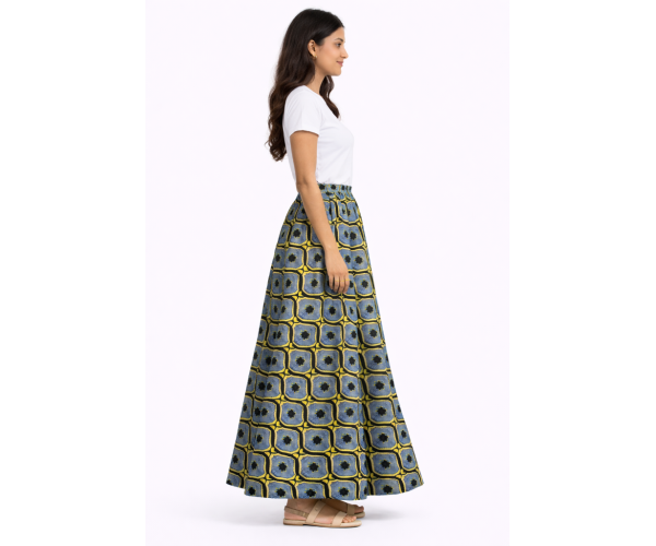 Jupe wax taille haute