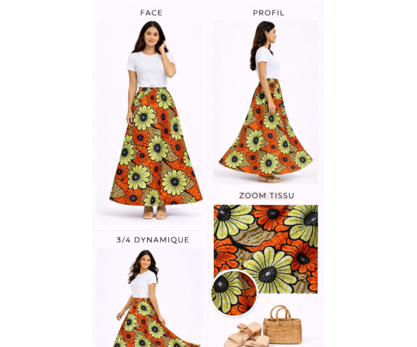 Jupe wax vetement africain