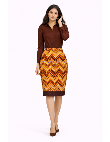 Jupe wax crayon en pagne africain