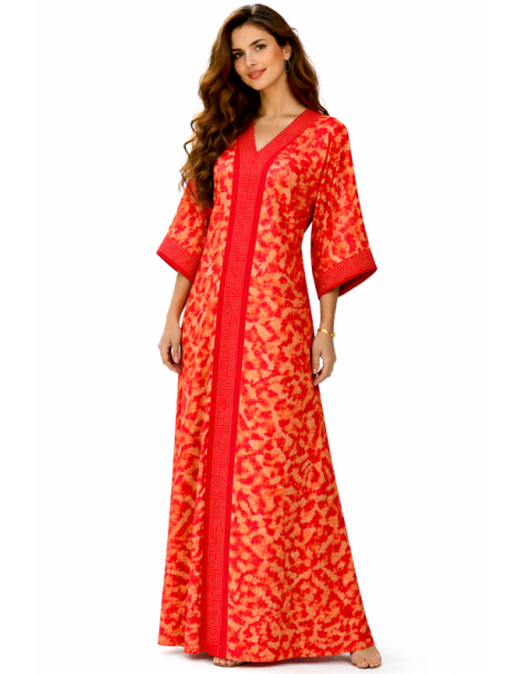 Kaftan satin et brocart strass 2