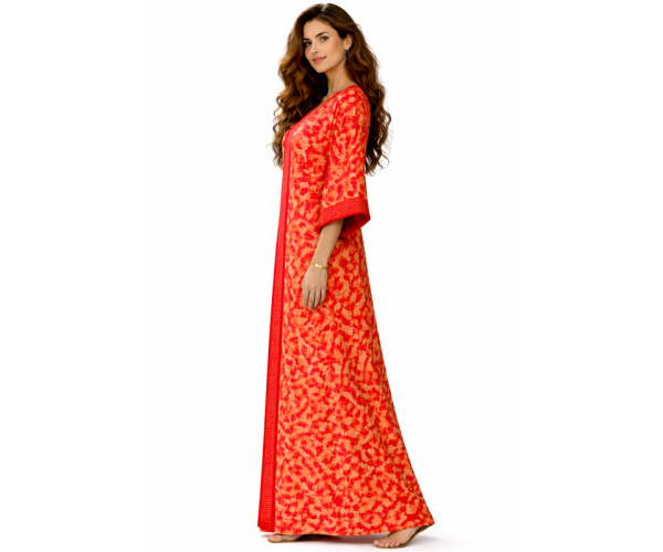 Kaftan satin et brocart strass