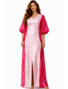 Kaftan satin et brocart broderie