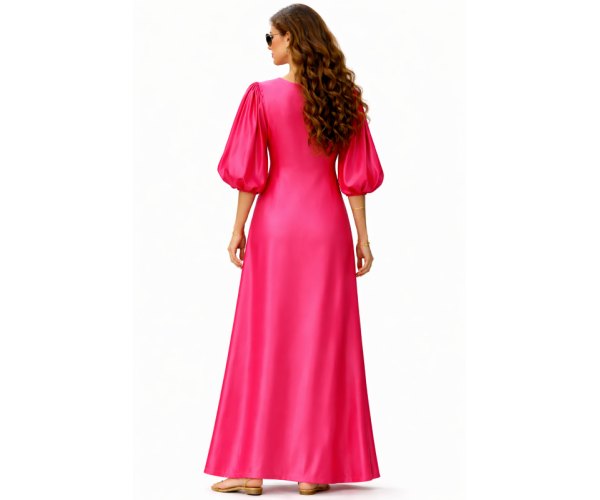 Kaftan satin et brocart broderie