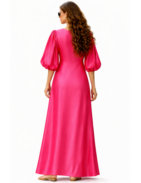 Kaftan satin et brocart broderie