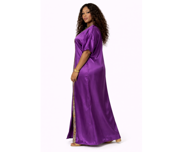 Kaftan satin et brocart fil d'or